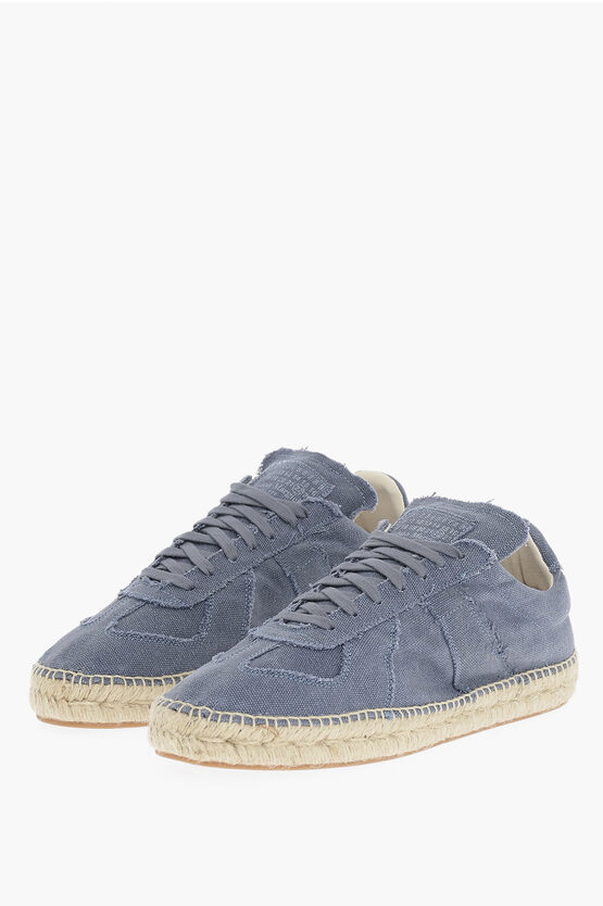 Maison Margiela Mm22 Canvas Low Top Sneakers With Juta Detail In Multi