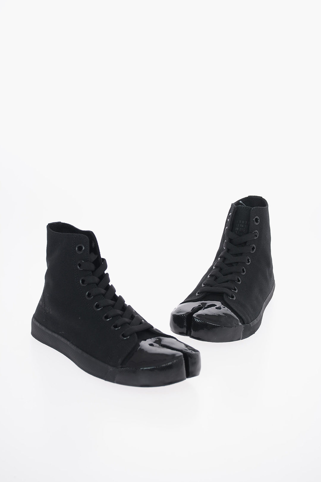 MM22 Canvas TABI High-Top Sneakers with Leather Details