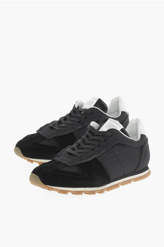 Maison Margiela Mm22 Fabric And Suede Low Top Trainers In Black