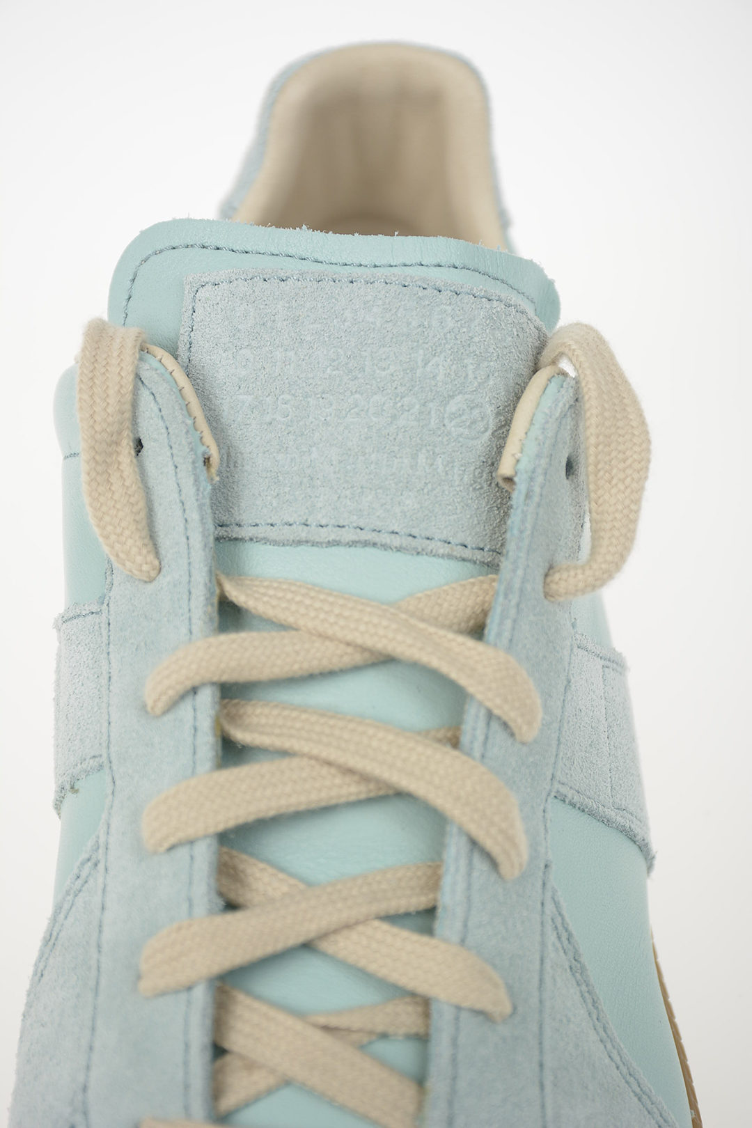【関税&送料込】Maison Margiela Light Blue Leather And Fabri Maison Margiela White and light blue Replica sneakers