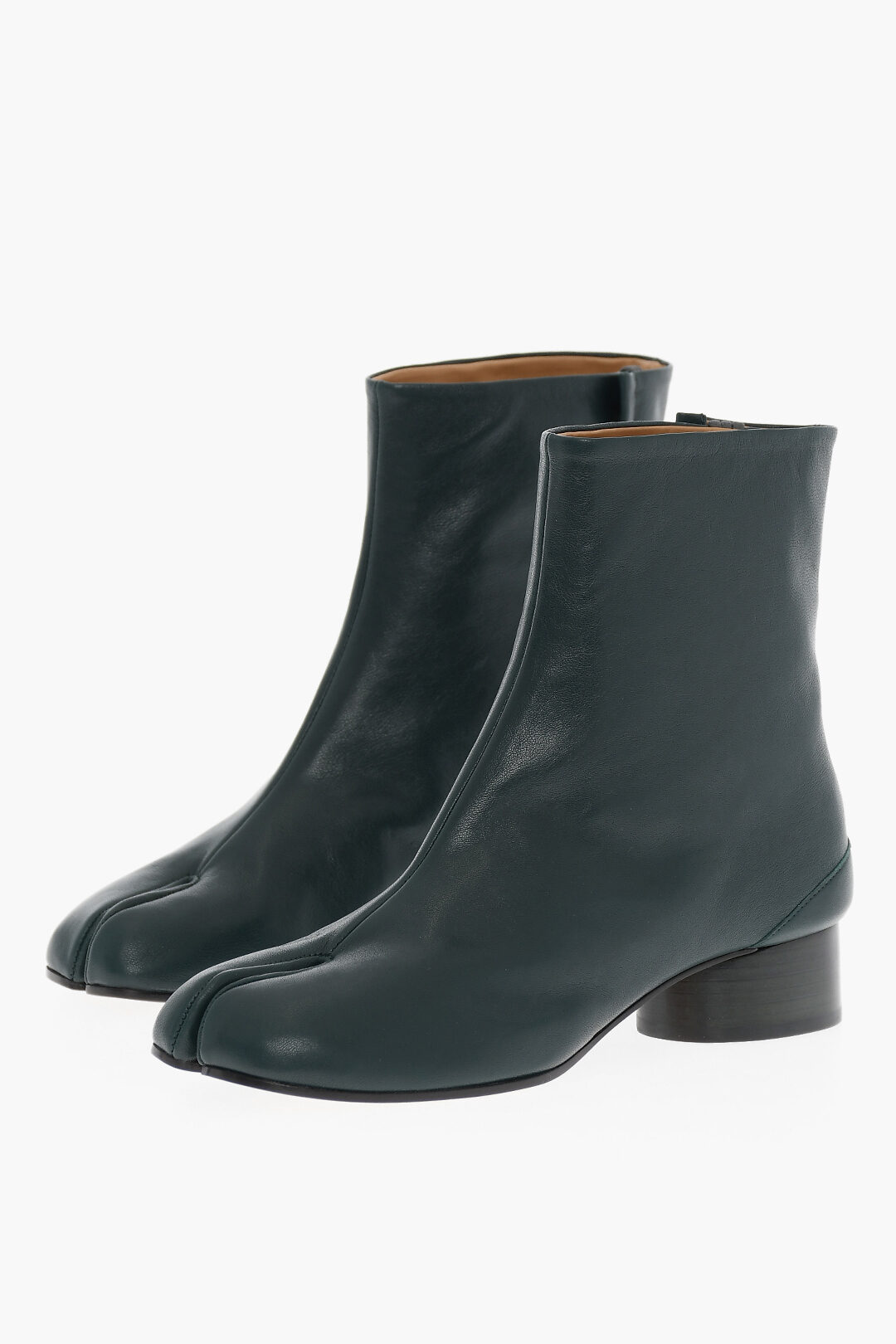 靴 Maison Margiela Tabi boots Maison Margiela MM22 Leather TABI Ankle Boots Heel 3.5cm