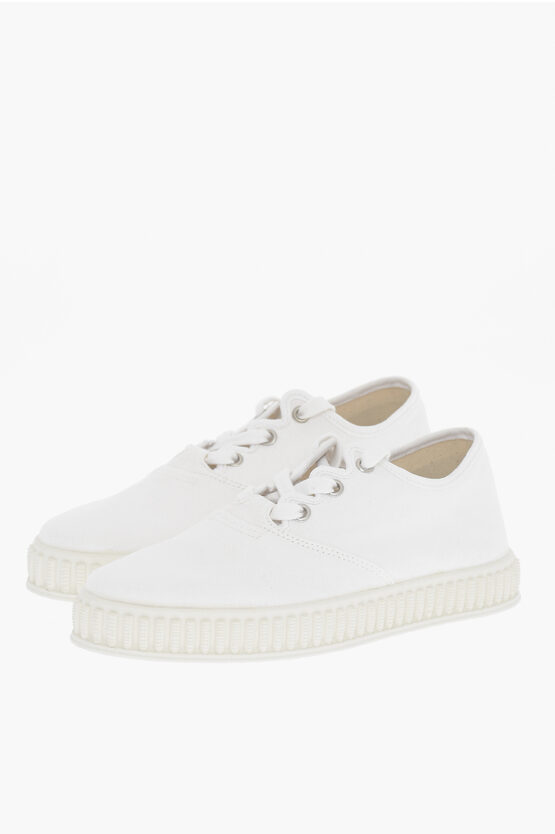 Maison Margiela Mm22 Low-top Solid Color Cotton Sneakers In White
