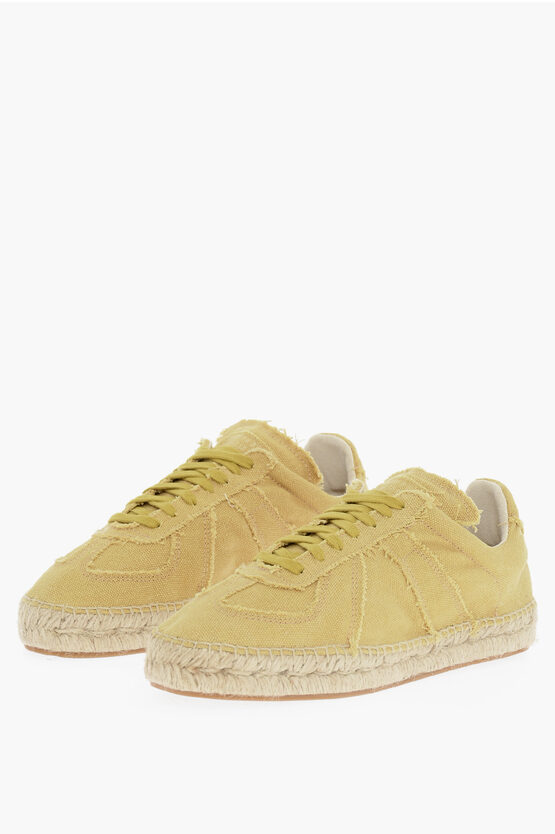 Maison Margiela Mm22 Low-top Vintage Effect Trainers With Juta Sole In Yellow