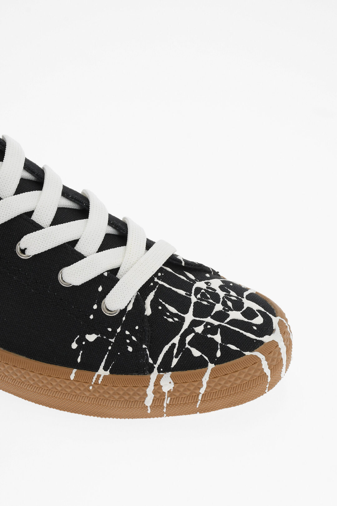 Maison Margiela MM22 Paint Effect Canvas Low Top Sneakers