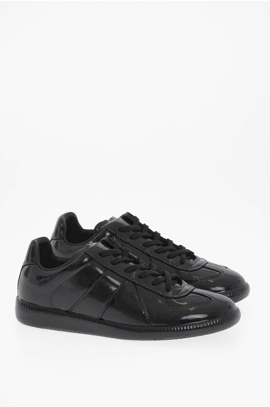 Shop Maison Margiela Mm22 Patent Leather Low-top Sneakers