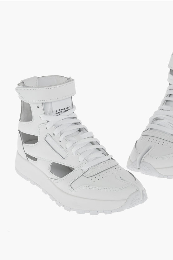 Maison Margiela Mm22 Reebok Leather Tabi Project 0 Cl Gl High Top Sneakers W In Neutral