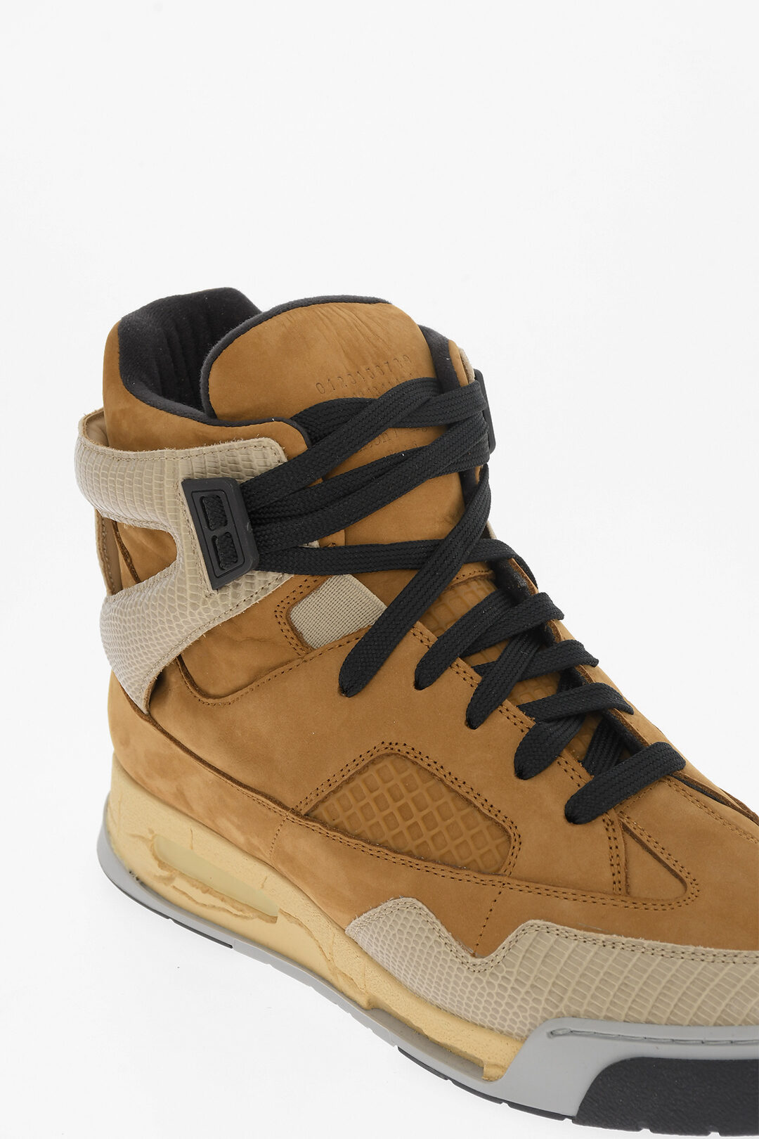 Maison Margiela MM22 Snake-Effect Leather High Top Sneakers