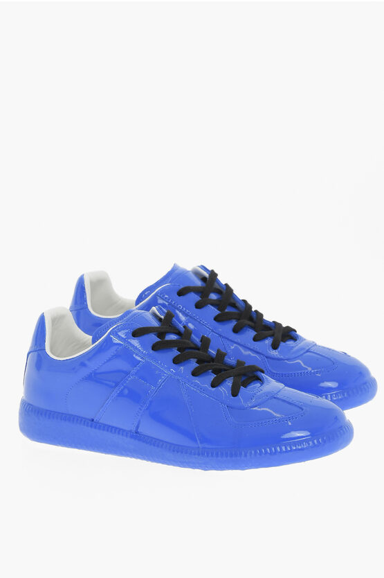 Maison Margiela MM22 Sneakers basse in Pelle Lucida Con Lacci a Contrasto donna Glamood Outlet