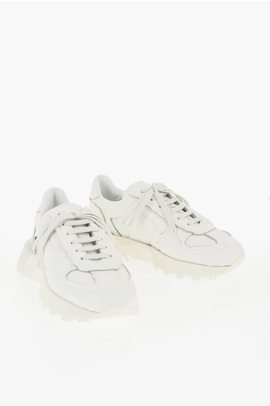 Maison Margiela Mm22 Solid Color Leather Low Top Sneakers In White