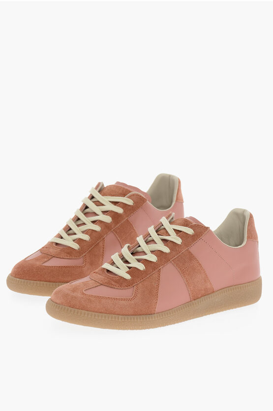 Maison Margiela Mm22 Suede Low-top Sneakers With Contrast Laces