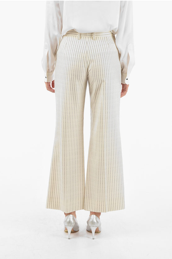 Maison Margiela Mm4 All Over Logo Wool Palazzo Pants Women Glamood Outlet