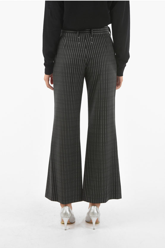 Maison Margiela Mm4 All Over Logo Wool Palazzo Pants Women Glamood Outlet