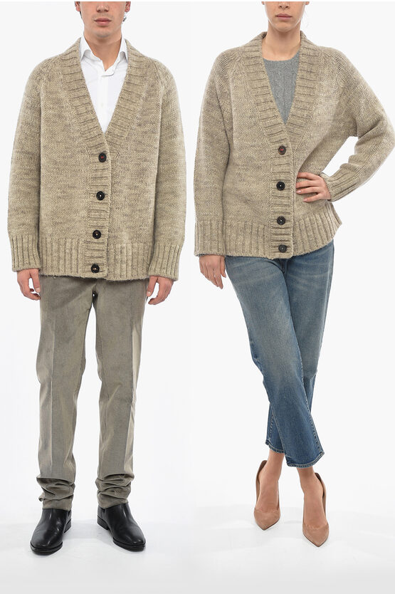 Maison Margiela Mm4 Alpaca Blend Unisex Cardigan In Neutral