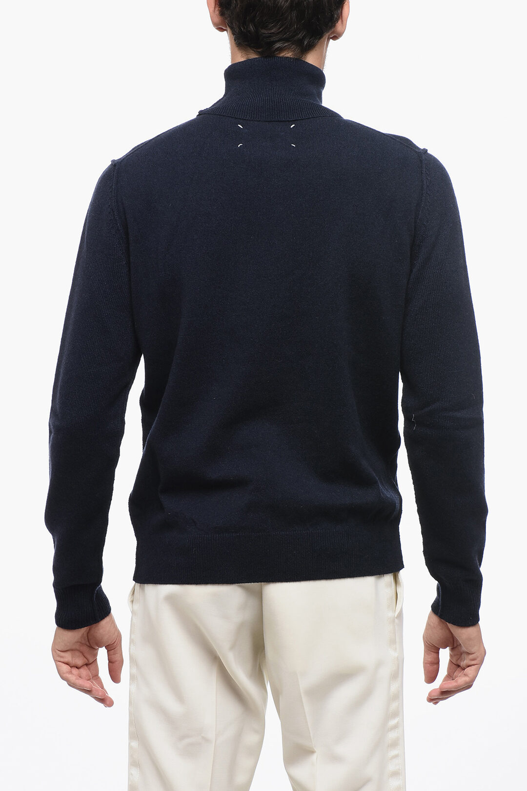 Maison Margiela MM4 Cashmere Turtleneck Sweater with Visible