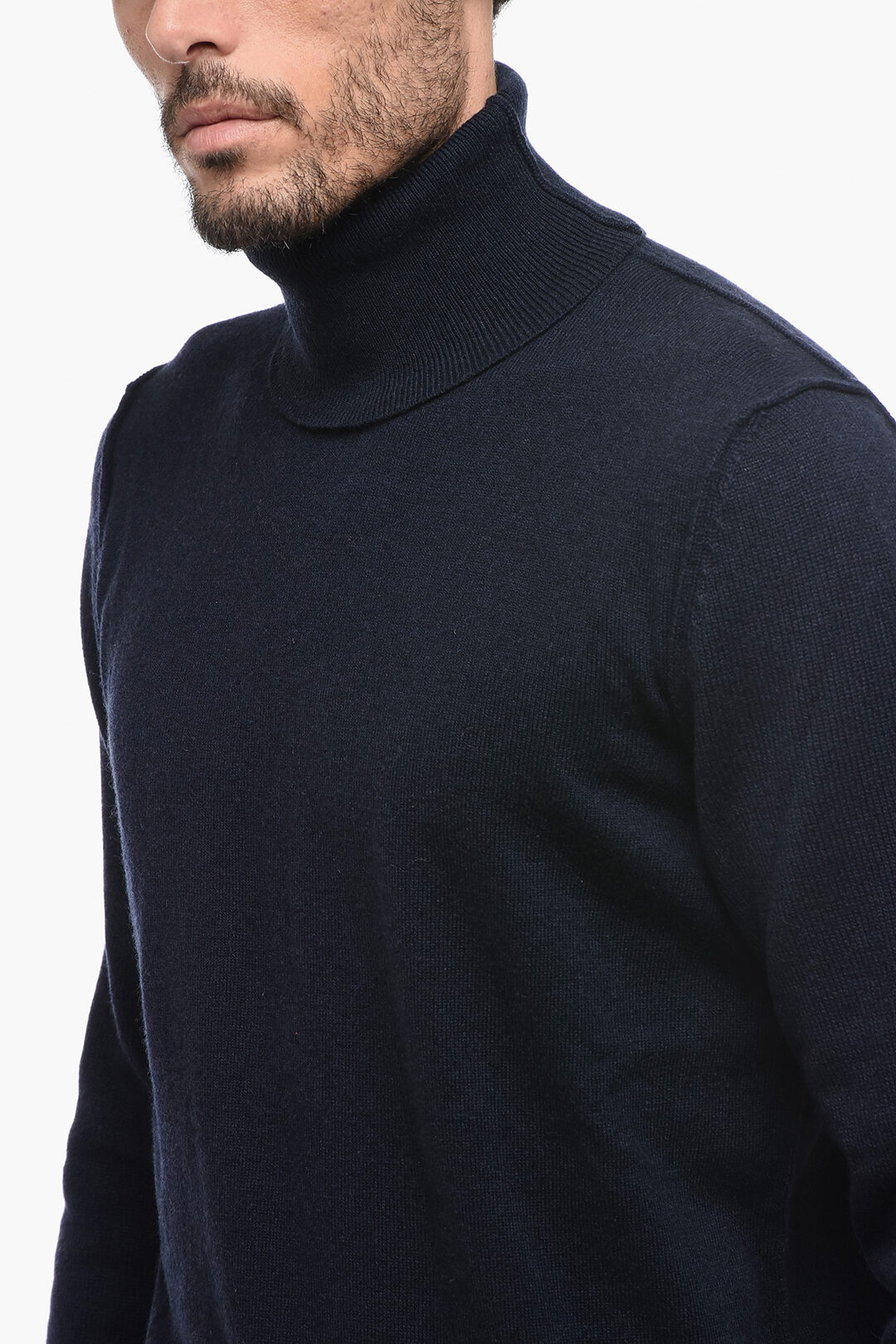 Maison Margiela MM4 Cashmere Turtleneck Sweater with Visible