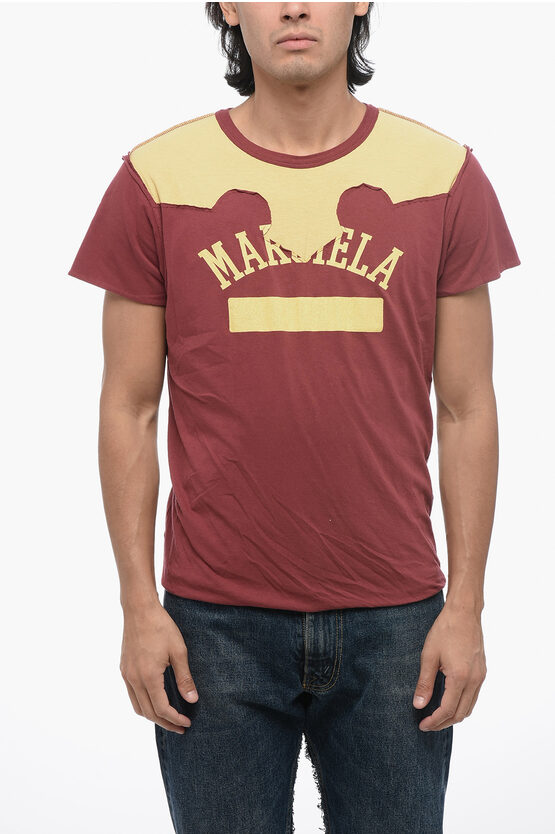 Shop Maison Margiela Mm4 Double-layered T-shirt With Visible Stitching