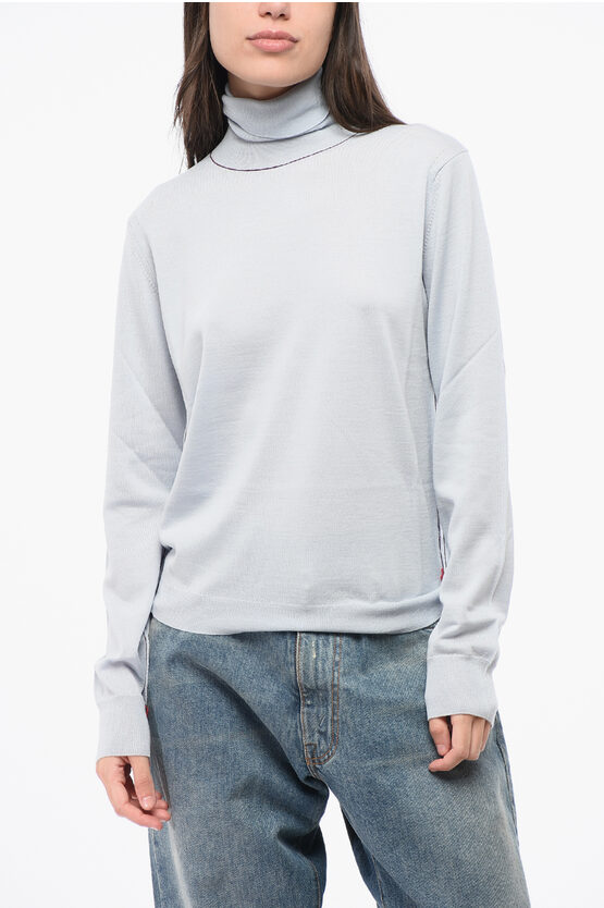Maison Margiela Mm4 Mm14 Solid Color Wool Turtleneck Sweater