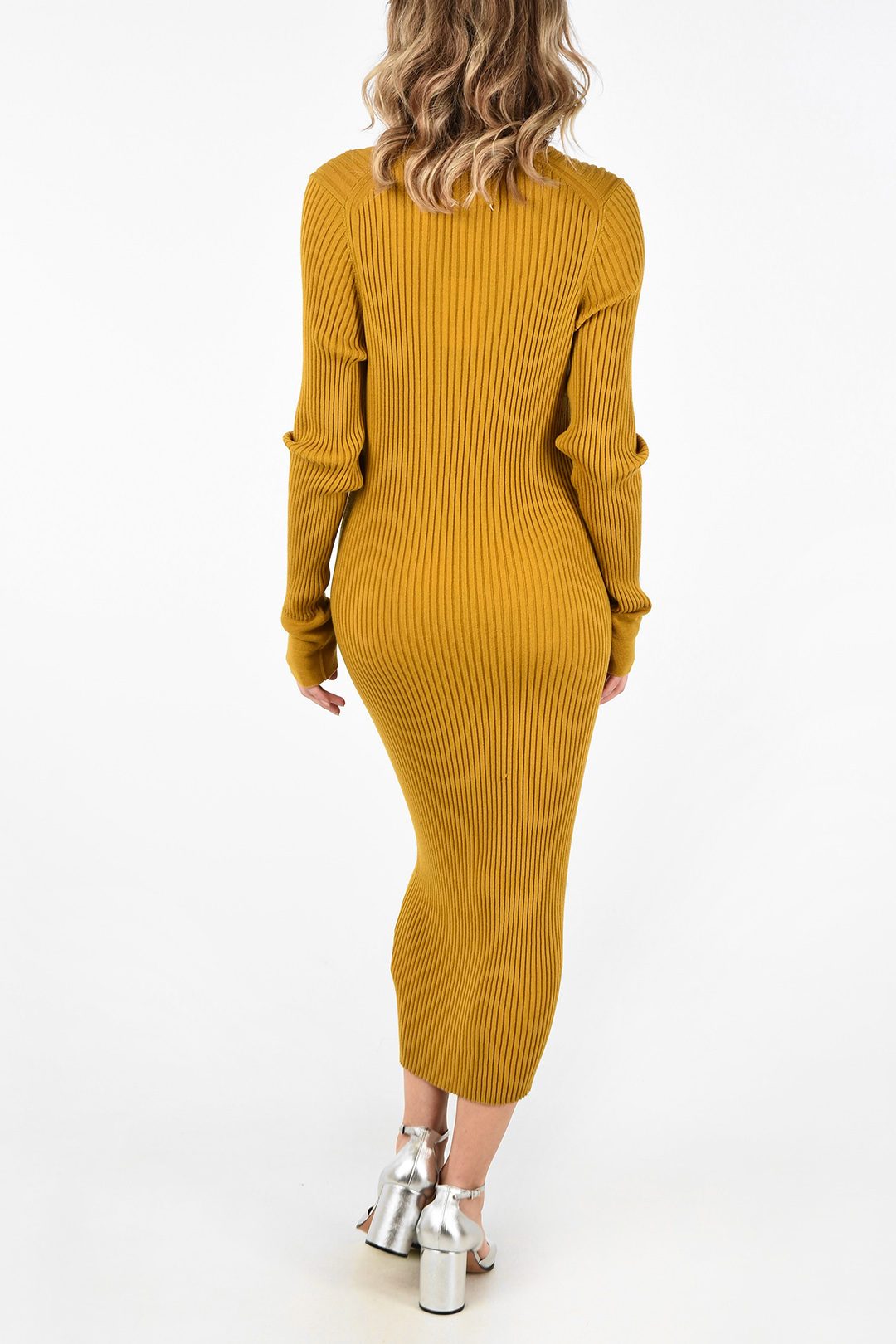 knitted ribbed bodycon dress