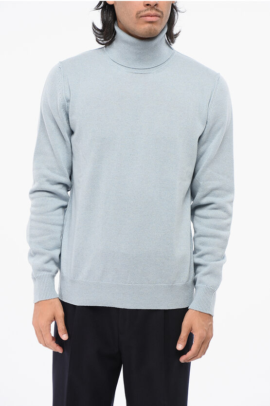 Maison Margiela Mm4 Pure Cashmere Turtleneck Sweater In Blue