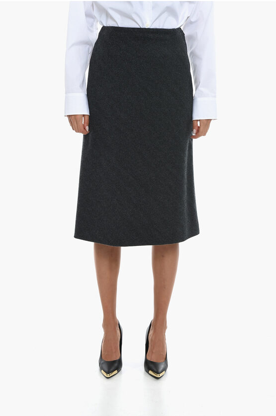 Maison Margiela Mm4 Pure Wool A-line Skirt In Black