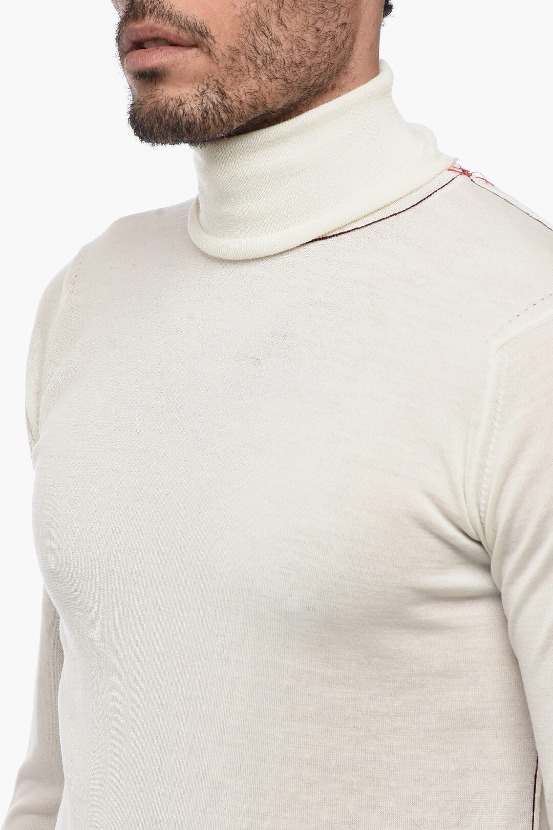 Tシャツ・カットソー MM6 MAISON MARGIELA Cream Wool Sweater Cream Sweater with vintage effect MM6 Maison Margiela