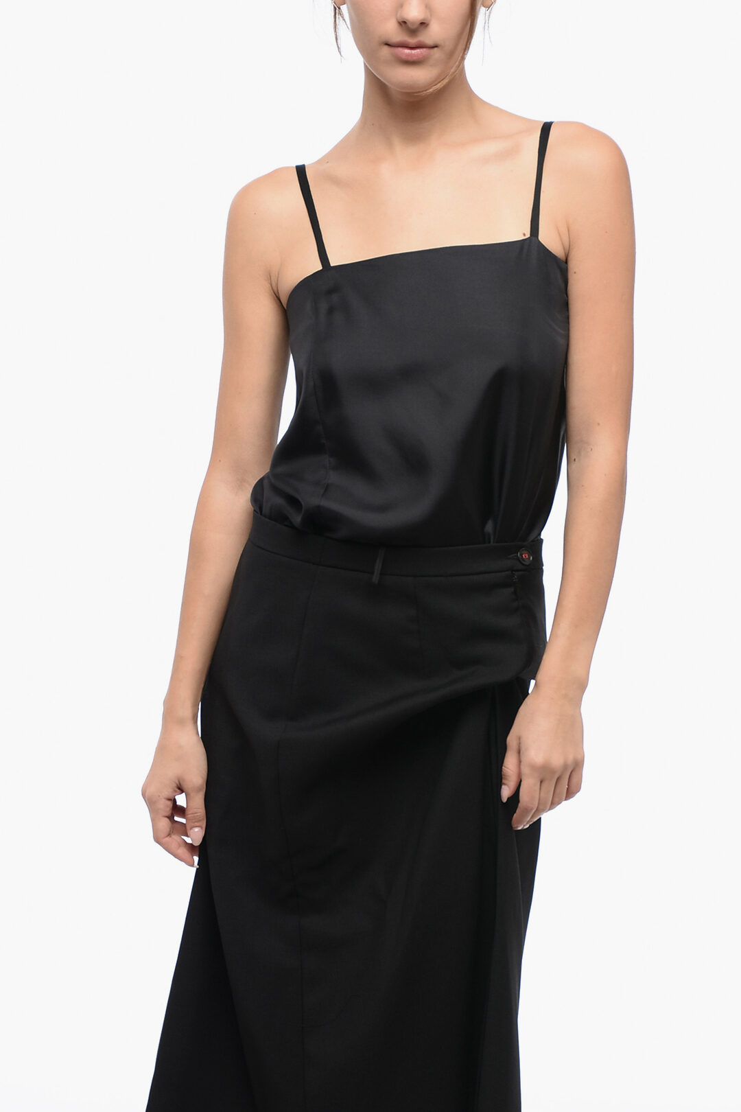 Maison Margiela MM4 Wool Dress with Asymmetric Skirt women