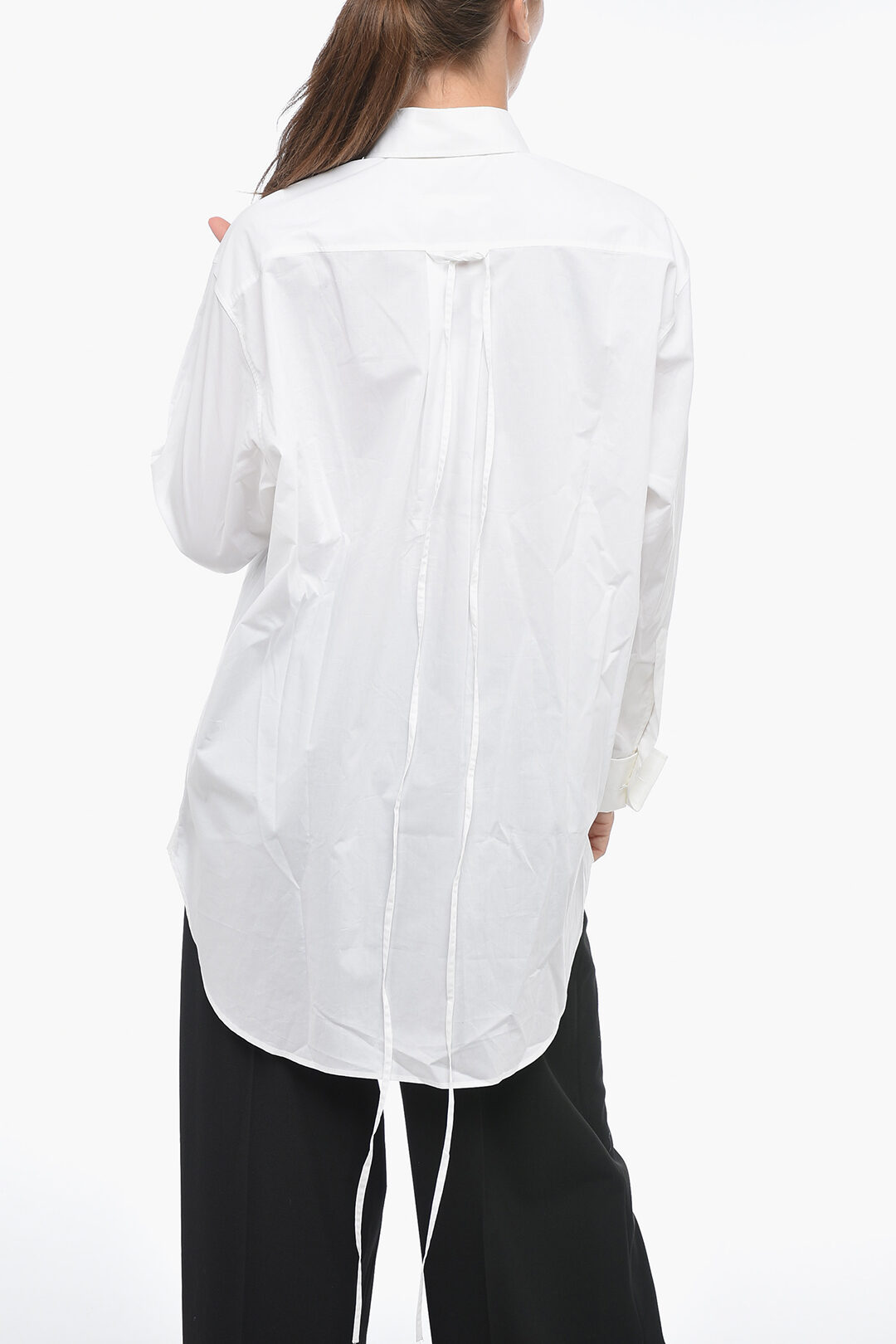 Maison Margiela MM6 Asymmetric Cotton Shirt with Print women