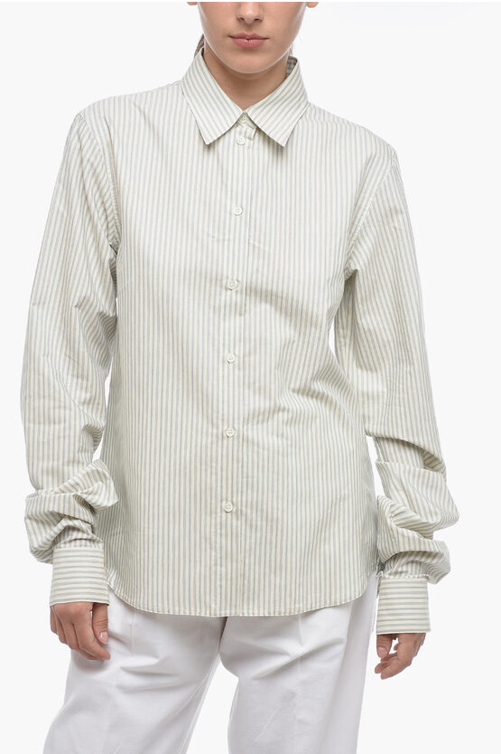 Shop Maison Margiela Mm6 Balanced Stripe Cotton Shirt