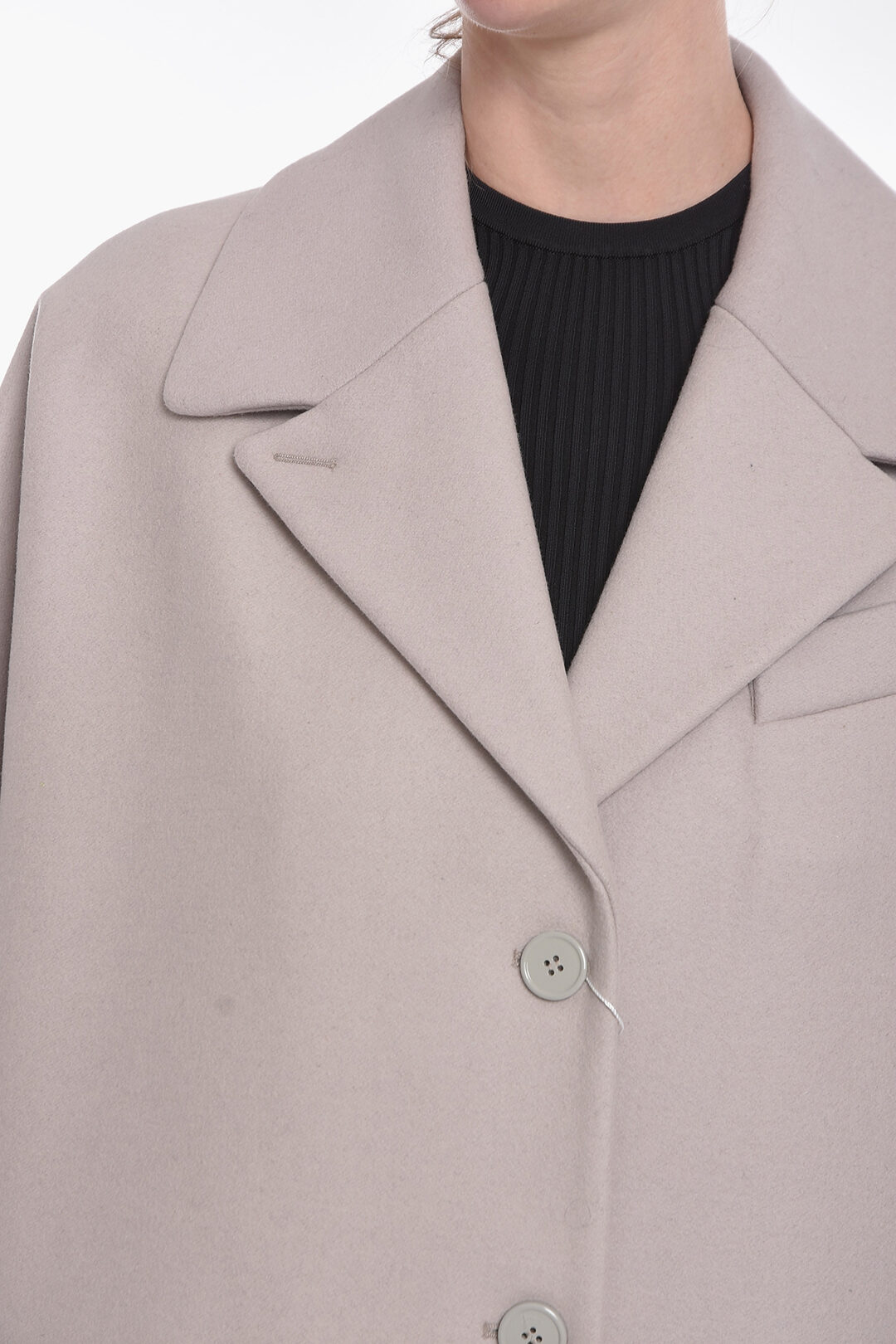 Maison Margiela MM6 Bat-wing Sleeve Wool Blend Coat women