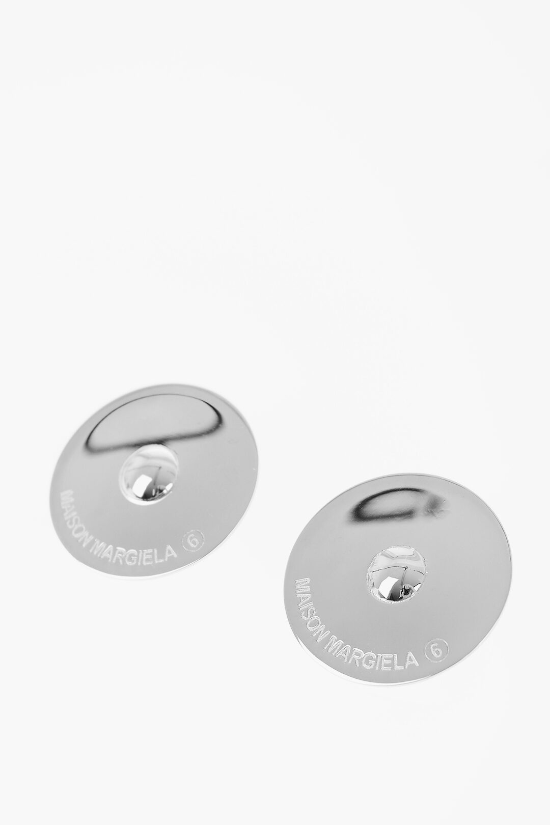 Maison Margiela MM6 Brass Earrings with Debossed Logo women