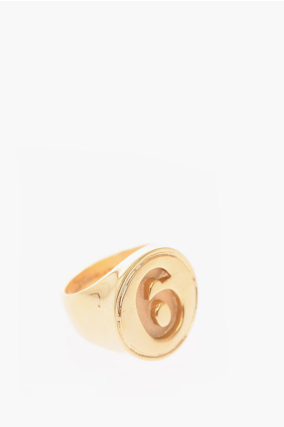Maison Margiela MM6 brass signet ring women - Glamood Outlet