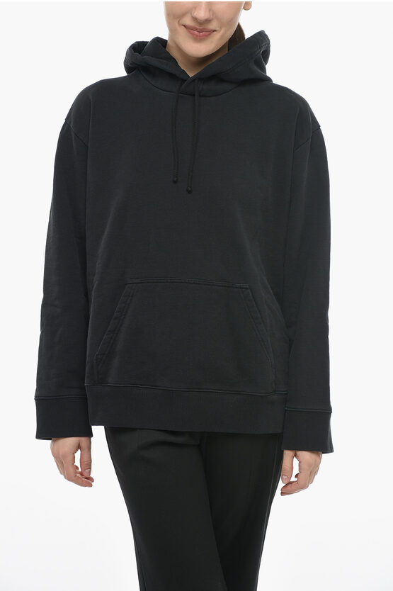 Maison Margiela Mm6 Brushed Cotton Hoodie In Black