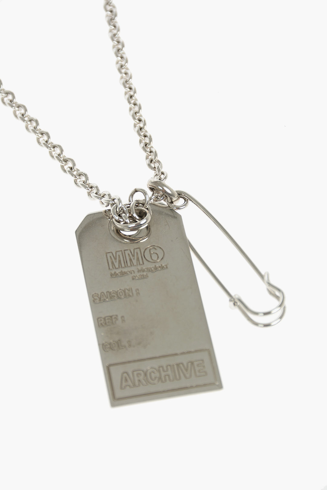 Maison Margiela MM6 chain necklace with tag pendant women