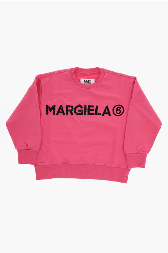 Maison Margiela Mm6 Cotton Crew-neck Sweatshirt With Contrast Print