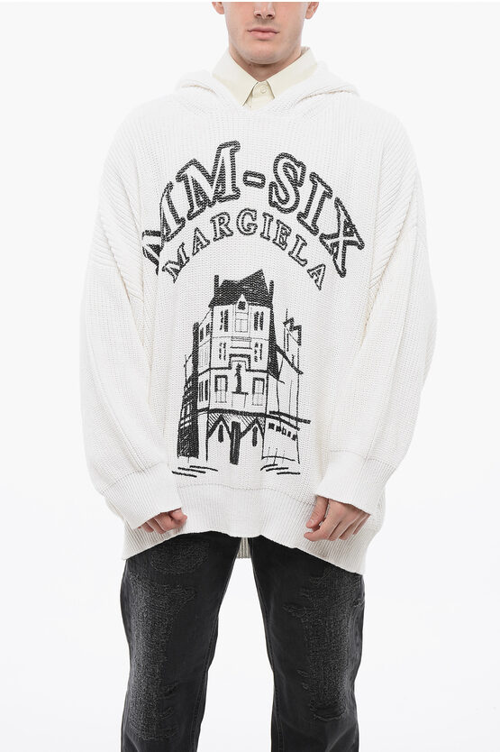 Maison Margiela Mm6 Cotton Knit Printed Hoodie