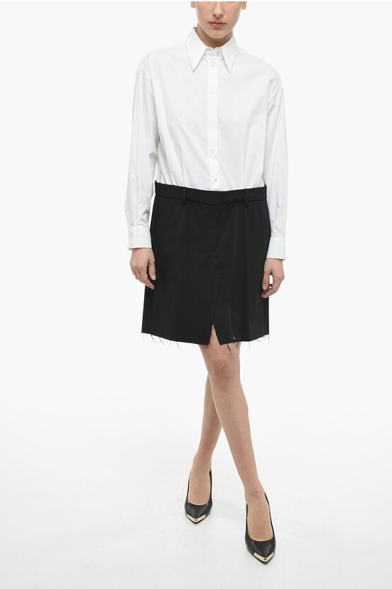 Maison Margiela Mm6 Cotton Shirt Dress With 2-piece Design In White