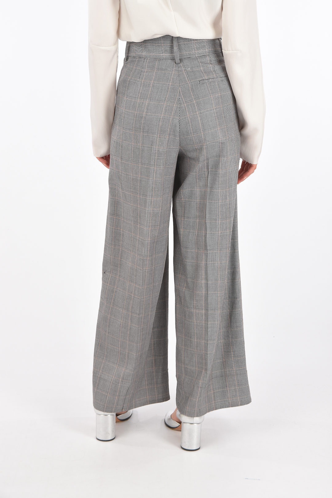 Maison Margiela MM6 district check high waist palazzo pants women  