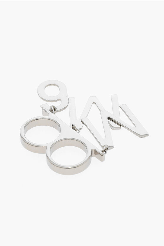 MM6 Doppio Anello in Ottone Argentato con Pendenti