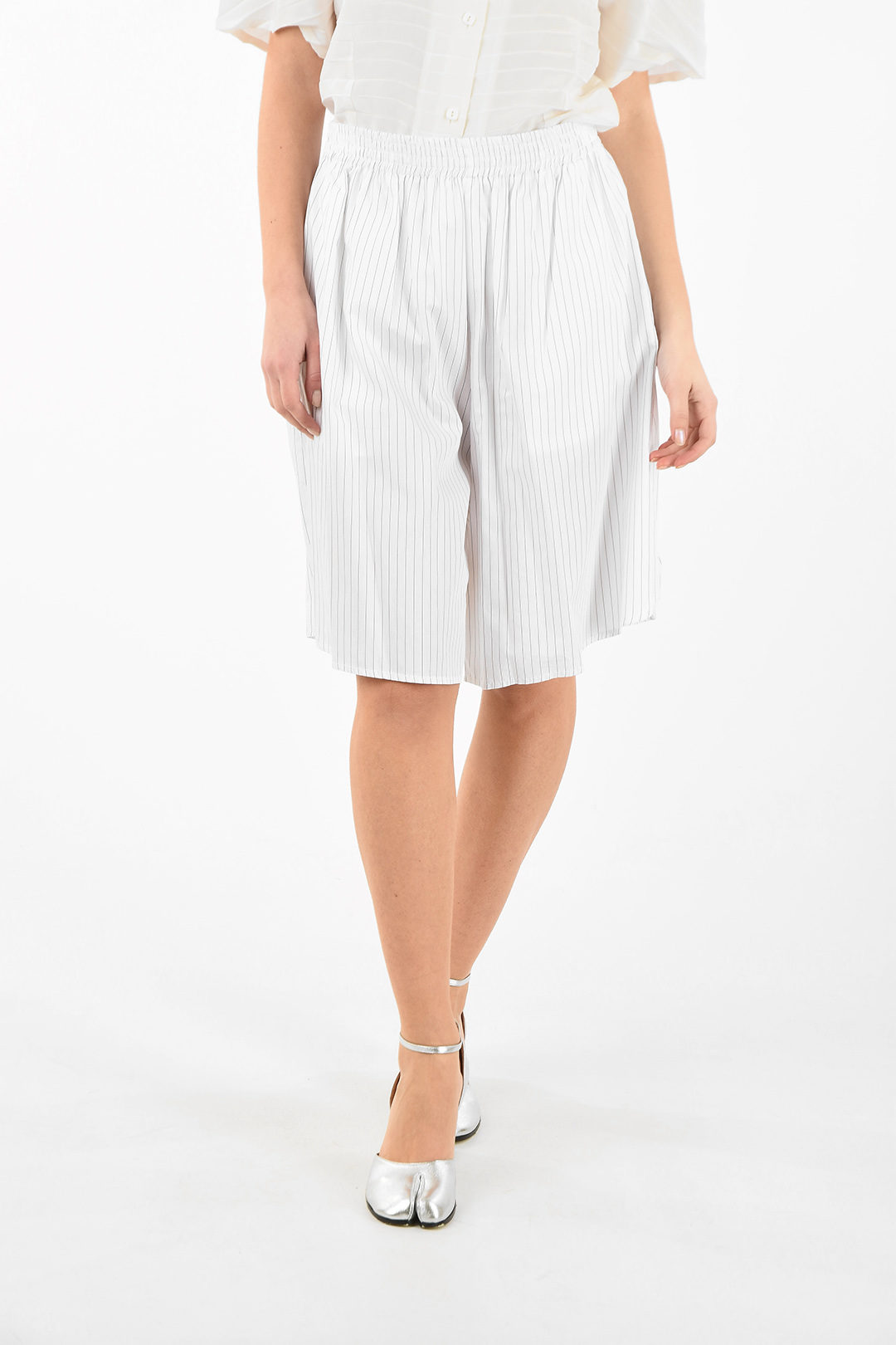 Maison Margiela MM6 Drawstring Waist Striped Shorts women