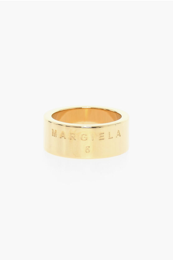 Maison Margiela Mm6 Golden Effect Banded Ring
