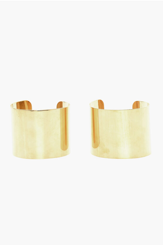 Maison Margiela Mm6 Golden-effect Brass Cuff Bracelets