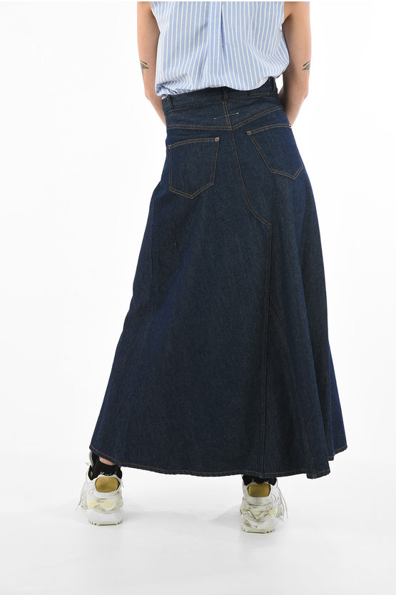 Maison Margiela MM6 High Waist Denim Maxi Skirt women - Glamood Outlet