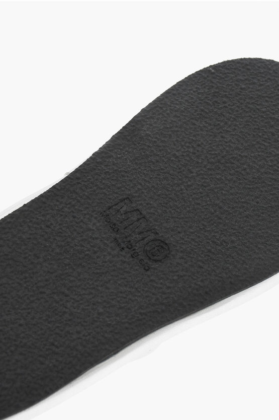 MM6 Infradito in Pelle Vegan Metallizzata