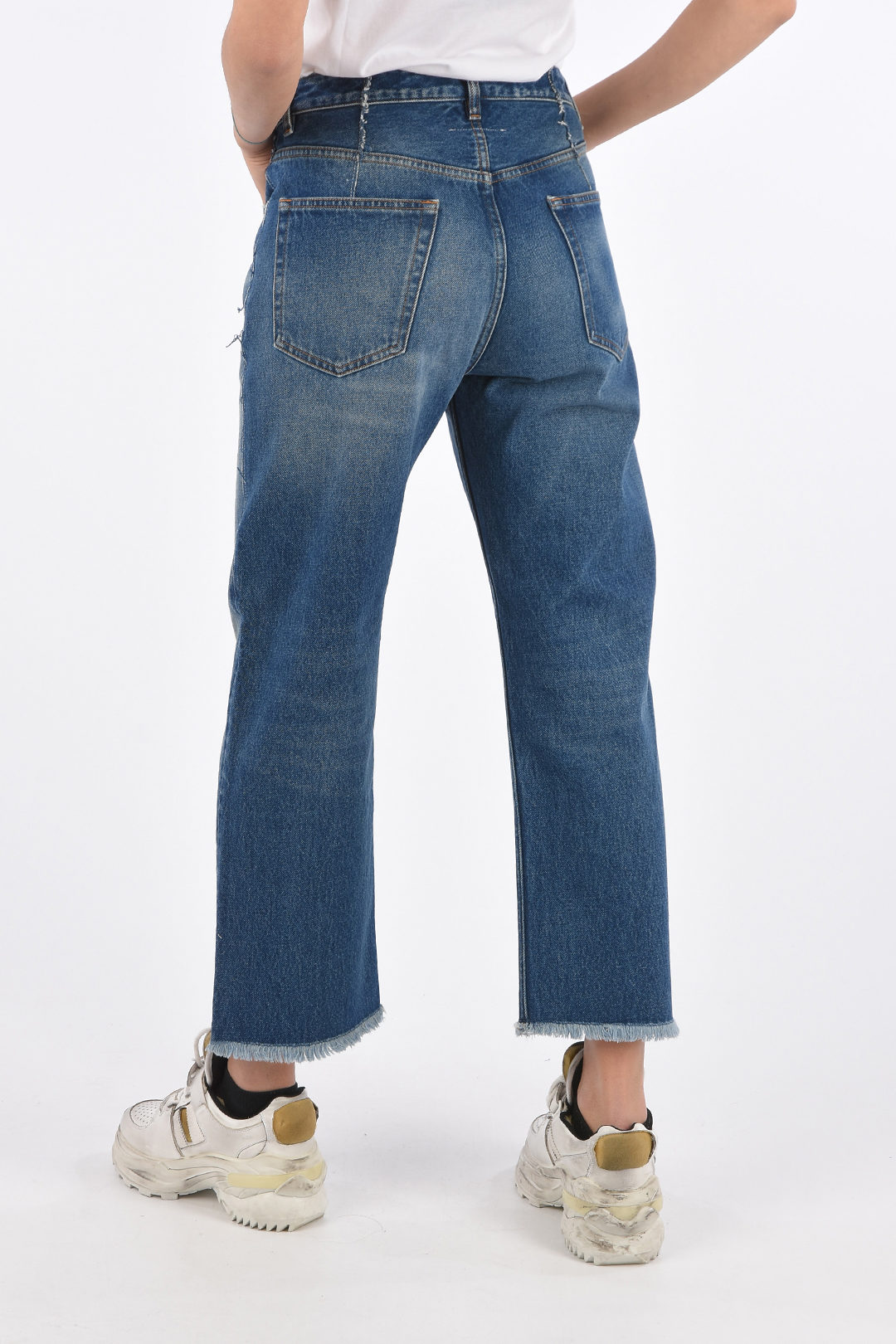 Maison Margiela MM6 Jeans Bootcut con fondo a taglio vivo donna - Glamood  Outlet