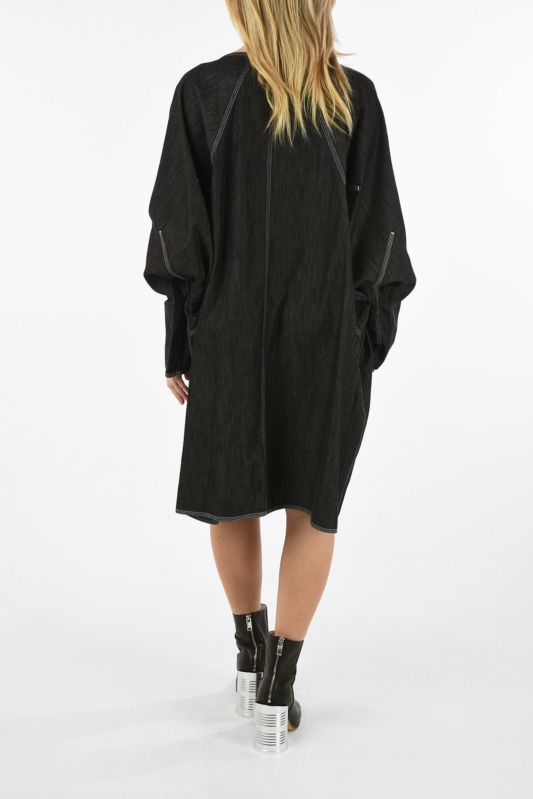 Maison Margiela MM6 Knee Length Denim Tunic Dress with