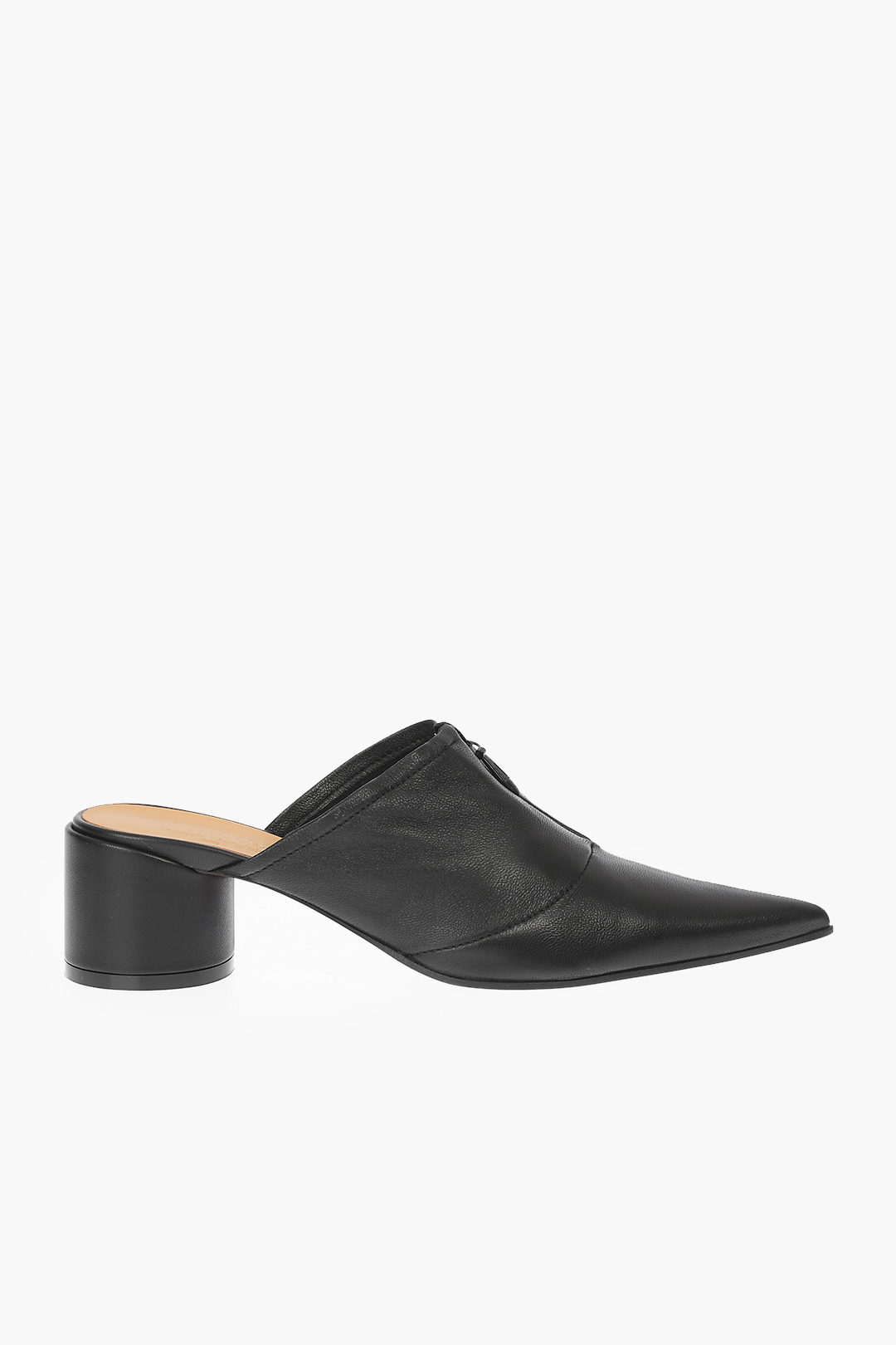 Maison Margiela MM6 Leather Point Toe Mules Heel 6cm women - Glamood Outlet