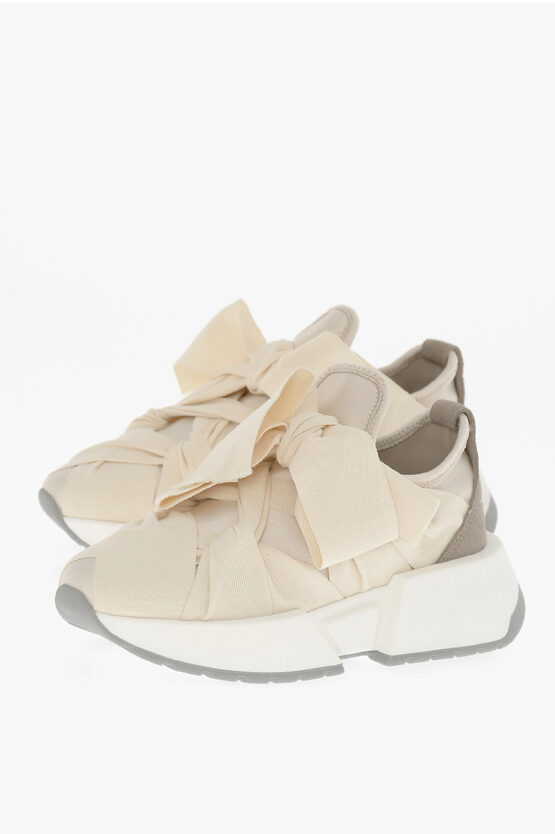 Shop Maison Margiela Mm6 Low-top Tape Sneakers With Rubber Sole