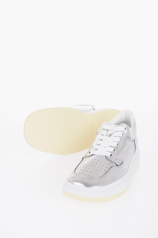 Maison Margiela Mm6 Metallized Effect Low-top Sneakers
