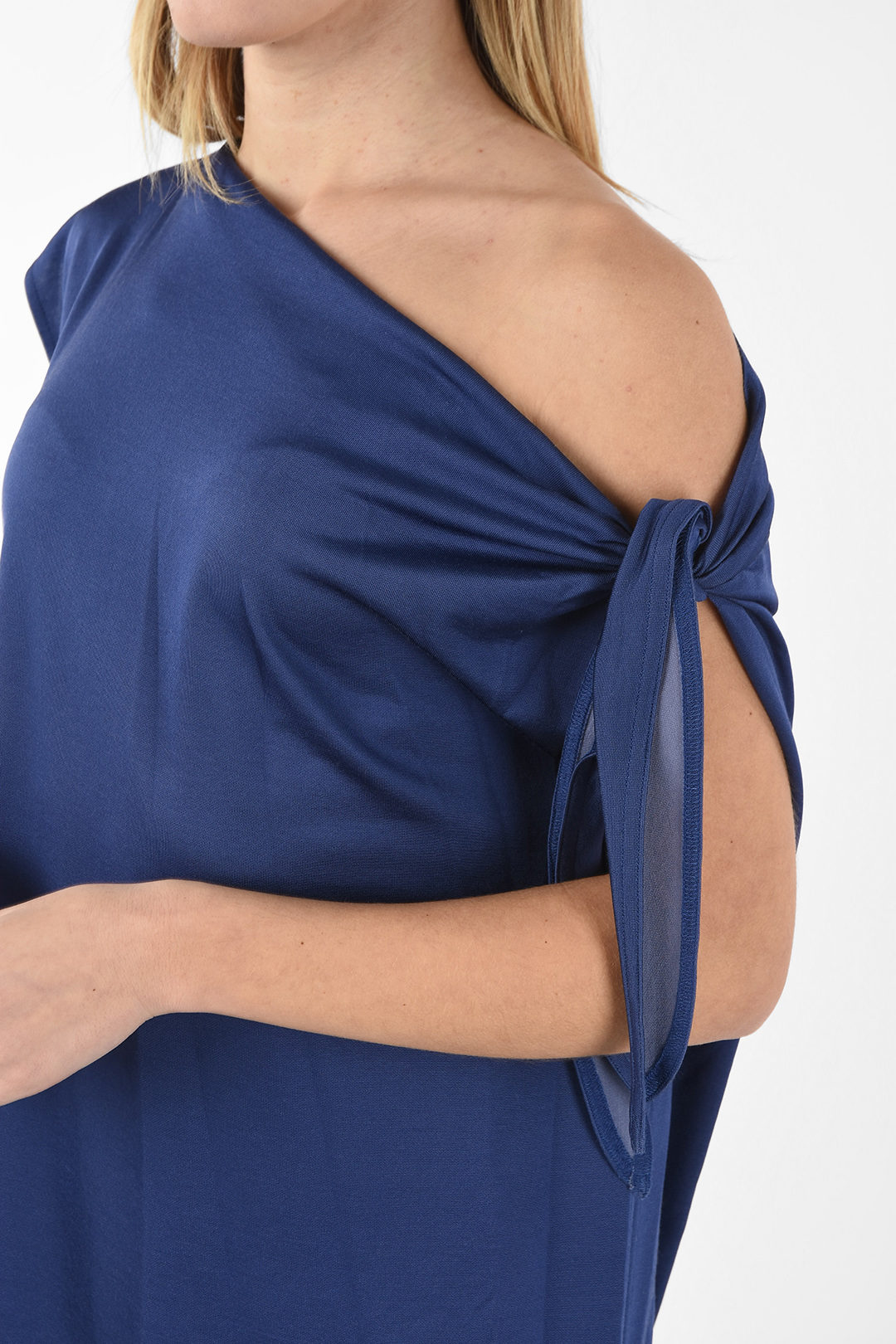 【送料&関税込】MM6 Maison Margiela One Shoulder Lace Trim D Mm6 Maison Margiela One shoulder lace trim midi dress | The