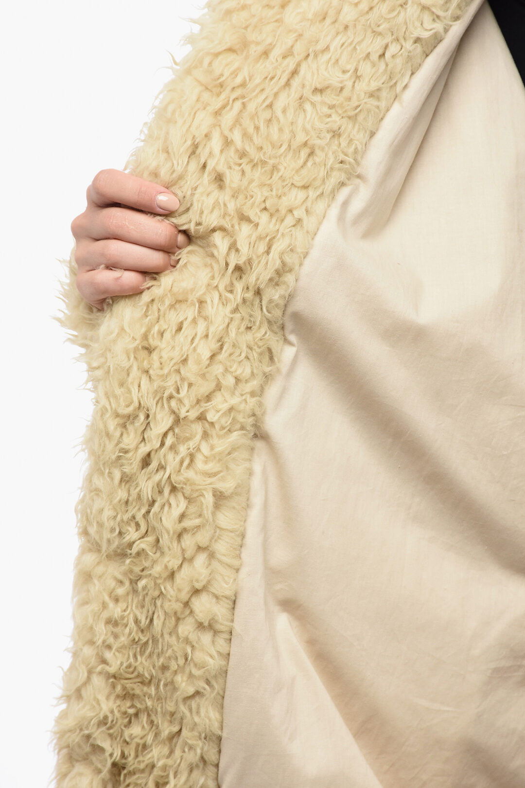 MM6 Oversize Fit Faux-Fur Coat